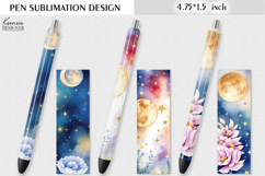 Colorful Magic and Celestial |Pink Flowers|Space Pen Design Product Image 1