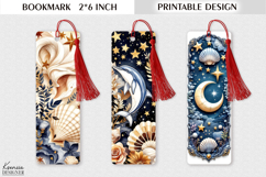 Golden Celestial Printable Bookmark |Dolphin Bookmark|Shell Product Image 1