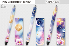 Colorful Magic and Celestial |Pink Flowers|Space Pen Design Product Image 1