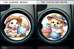 Easter Bunny and Puppy|Cute Animal Car Coaster Design Product Image 1
