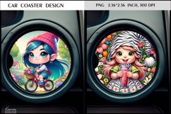 Cute Gnome Wearing Hat| Cartoon Car Coaster Design Product Image 1