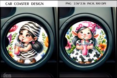 Cute Gnome Wearing Hat| Cartoon Car Coaster Design Product Image 1
