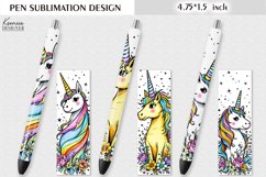 Cute Magic Unicorn |Watercolor Summer Pen Wraps Product Image 1