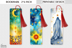 Mystic Tarot Design| Celestial and Cosmic Printable Bookmark Product Image 1