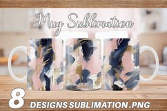 Contemporary Pink and Blue | Mug sublimation design Product Image 1
