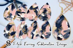 Contemporary Pink and Blue Earring teardrop sublimation desi Product Image 1
