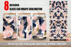 Contemporary Pink and Blue Glass Can Wraps Product Image 1
