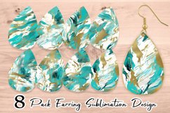 Contemporary Art Turquoise Earring teardrop sublimation desi Product Image 1
