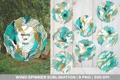 Contemporary Art Turquoise Wind Spinner | Sublimation Spinne Product Image 1