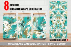Contemporary Art Turquoise Glass Can Wraps Product Image 1