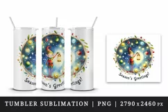Contemporary Christmas elf lantern lights Season s Greetings quote print 20 oz tumbler skinny mug wrap clipart t-shirt sublimation printable design