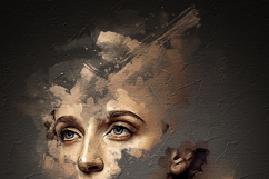 Contemporary Textured Oil Portrait Painting Product Image 4