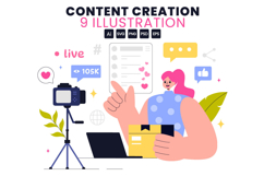 9 Digital Marketing Content Creation Illustration Product Image 1