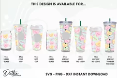Conversation Hearts Starbucks 24oz Acrylic Tumbler Cup Wrap Product Image 3