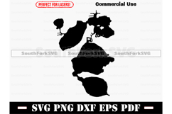 Conway Chain Lakes Florida Map Silhouette SVG PNG DX EPS PDF Product Image 1