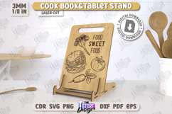 Cook Book Stand Laser Cut | Tablet Stand | Laser Engraved Product Image 1