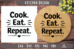 Cook Eat Repeat Kitchen SVG