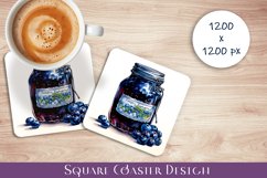 Jam in the kitchen Square Coaster Sublimation. Product Image 1