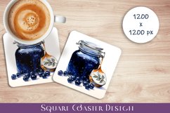 Jam in the kitchen Square Coaster Sublimation. Product Image 1