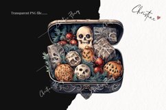 Watercolor Goth Treats Clipart | Watercolor Christmas PNG Product Image 2