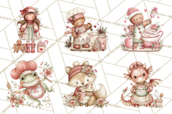 Holiday Baking Clipart PNG, Cute Cookie Characters Product Image 6