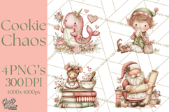 Holiday Baking Clipart PNG, Cute Cookie Characters Product Image 1