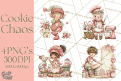 Holiday Baking Clipart PNG, Cute Cookie Characters Product Image 1