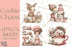 Holiday Baking Clipart PNG, Cute Cookie Characters Product Image 1