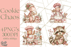 Holiday Baking Clipart PNG, Cute Cookie Characters Product Image 1