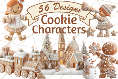 Gingerbread People Clipart PNG, Cute Cartoon Holiday Product Image 1