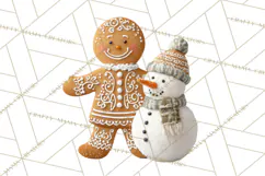Gingerbread People Clipart PNG, Cute Cartoon Holiday Product Image 2
