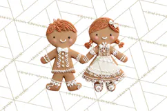 Gingerbread People Clipart PNG, Cute Cartoon Holiday Product Image 2