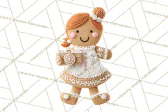 Gingerbread People Clipart PNG, Cute Cartoon Holiday Product Image 4