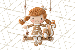 Gingerbread People Clipart PNG, Cute Cartoon Holiday Product Image 4