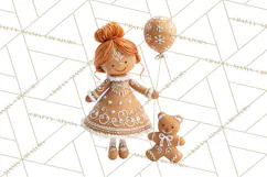 Gingerbread People Clipart PNG, Cute Cartoon Holiday Product Image 2