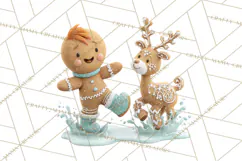 Gingerbread People Clipart PNG, Cute Cartoon Holiday Product Image 3