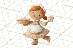 Gingerbread People Clipart PNG, Cute Cartoon Holiday Product Image 5