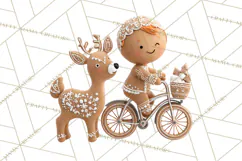 Gingerbread People Clipart PNG, Cute Cartoon Holiday Product Image 2