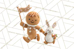 Gingerbread People Clipart PNG, Cute Cartoon Holiday Product Image 3