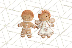 Gingerbread People Clipart PNG, Cute Cartoon Holiday Product Image 4