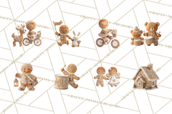 Gingerbread People Clipart PNG, Cute Cartoon Holiday Product Image 5