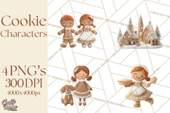 Gingerbread People Clipart PNG, Cute Cartoon Holiday Product Image 1