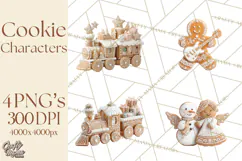 Gingerbread People Clipart PNG, Cute Cartoon Holiday Product Image 1