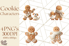 Gingerbread People Clipart PNG, Cute Cartoon Holiday Product Image 1