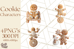 Gingerbread People Clipart PNG, Cute Cartoon Holiday Product Image 1