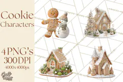 Gingerbread People Clipart PNG, Cute Cartoon Holiday Product Image 1