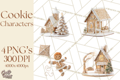 Gingerbread People Clipart PNG, Cute Cartoon Holiday Product Image 1