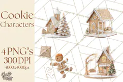 Gingerbread People Clipart PNG, Cute Cartoon Holiday Product Image 1
