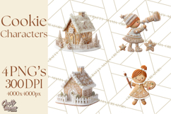 Gingerbread People Clipart PNG, Cute Cartoon Holiday Product Image 1