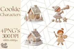 Gingerbread People Clipart PNG, Cute Cartoon Holiday Product Image 1